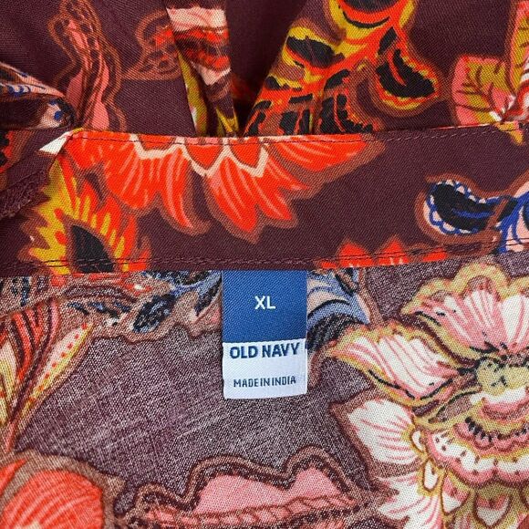 Old Navy Tiered Swing Dress XL Prairiecore Flutter Sleeve Cottagecore Boho Midi - Picture 8 of 15